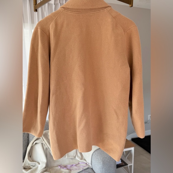 Quince Women’s Tan Cotton Knit Open Front Sweater Blazer Small - Picture 2 of 7